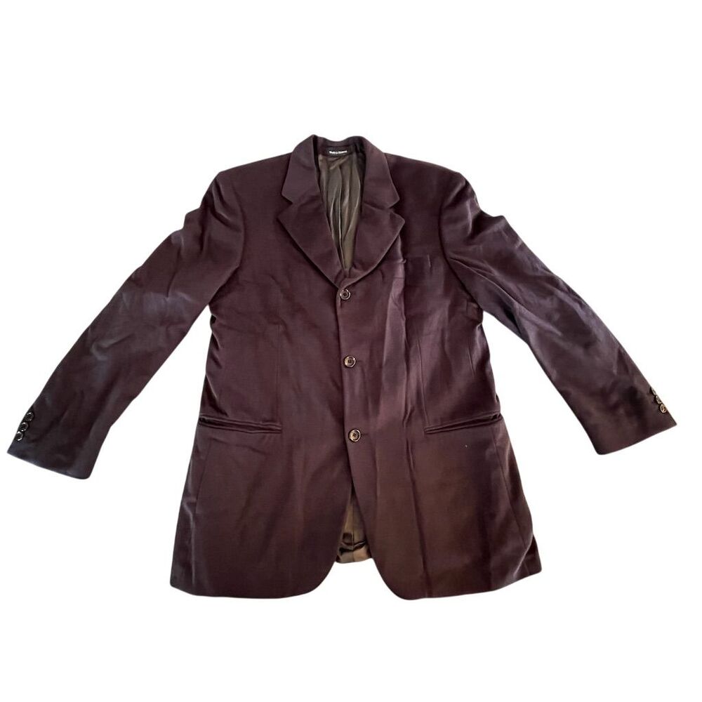 Cavelli Men's Angora and Wool Brown Three-Button Blazer‎ Size 40 Business